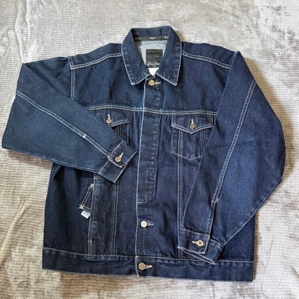Vintage Sean John Denim Jacket Mens Medium Blue Indigo Y2K Hip Hop Streetwear